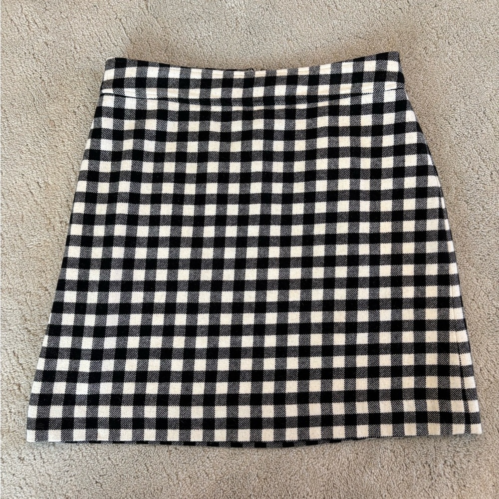 J.Crew Black White Checkered Women's Skirt Classic Sophisticated Business Wool 8